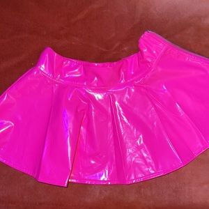 New Neon Pink Vinyl Rave Skirt